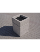 Ceneriera Quadrata in Cemento – Design Elegante con Inserto Zincato - Colore Bianco Sabbiato - cm 50x50x70h - Conforme ai CAM