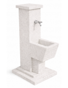 FONTANA QUADRATA IN CALCESTRUZZO CEMENTO COLORE BIANCO PIETRA PER ESTERNO - cm 50x43x105h