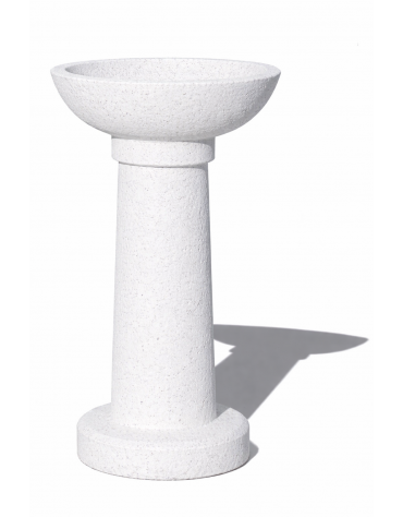 POSACENERE IN CALCESTRUZZO CEMENTO COLORE BIANCO PIETRA PER ESTERNO - cm Ø52x92h - Conforme ai CAM