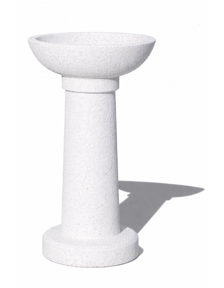 POSACENERE IN CALCESTRUZZO CEMENTO COLORE BIANCO PIETRA PER ESTERNO - cm Ø52x92h - Conforme ai CAM