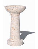 POSACENERE IN CALCESTRUZZO CEMENTO COLORE BIANCO TRAVERTINO PER ESTERNO - cm Ø52x92h - Conforme ai CAM