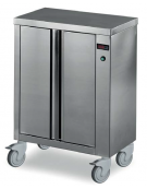 Mobiletto scaldapiatti in acciaio inox 18/10 AISI 304 - 1 anta - capacità 50 piatti da Ø 320 mm - mm 530x390x800h