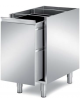 Elemento neutro con cassettone estraibile in acciaio inox AISI 304, senza ripiano - Dimensioni mm 435x690x810h