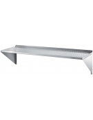 Ripiano scatolato asolato in acciaio inox AISI 304, con 2 supporti imbullonati inclusi - mm 1000x250x20h