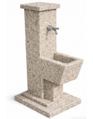 FONTANA QUADRATA IN CALCESTRUZZO CEMENTO COLORE GRIGIO SABBIATO PER ESTERNO - cm 50x43x105h