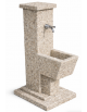 FONTANA QUADRATA IN CALCESTRUZZO CEMENTO COLORE GRIGIO SABBIATO PER ESTERNO - cm 50x43x105h - Conforme ai CAM