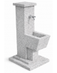 FONTANA QUADRATA IN CALCESTRUZZO CEMENTO COLORE BIANCO SABBIATO PER ESTERNO - cm 50x43x105h - Conforme ai CAM