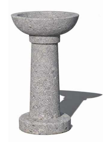 POSACENERE IN CALCESTRUZZO CEMENTO COLORE BIANCO SABBIATO PER ESTERNO - cm Ø52x92h - Conforme ai CAM