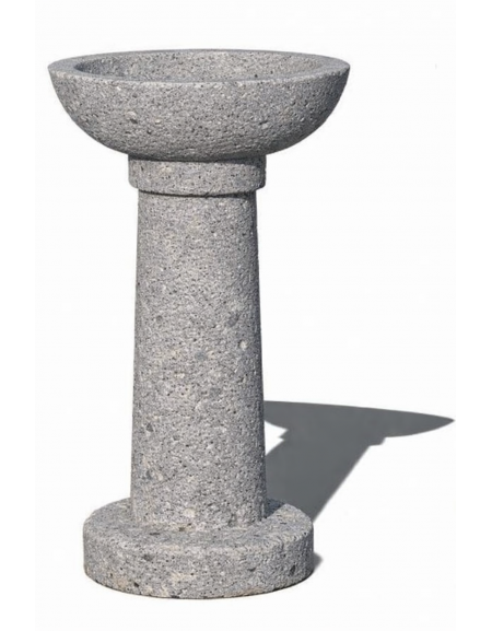POSACENERE IN CALCESTRUZZO CEMENTO COLORE BIANCO SABBIATO PER ESTERNO - cm Ø52x92h - Conforme ai CAM