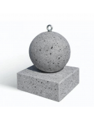 DISSUASORE VERTICALE BASSO SFERICO IN CEMENTO CON BASE - COLORE GRIGIO PIETRA - CM 40x40x50h