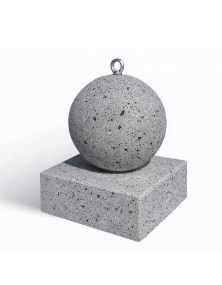 DISSUASORE VERTICALE BASSO SFERICO IN CEMENTO CON BASE - COLORE GRIGIO PIETRA - CM 40x40x50h