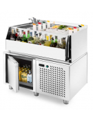 COCKTAIL STATION IN ACCIAIO INOX AISI 304 CON VANO INFERIORE REFRIGERATO CON 1 PORTA A BATTENTE - CM 100x70x83h