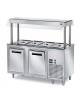 ELEMENTO INOX AISI 304 REFRIGERATO ISOLA CENTRALE PER INSALATE E ANTIPASTI - CAPACITA 3 GN1/1 - CM 120X70X150H