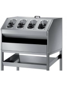 Tramoggia self service porta pane con portaposate e portavassoi  - da appoggio su piedini - cm 80x70x60h