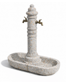 FONTANA DOPPIA IN CALCESTRUZZO CEMENTO COLORE GRIGIO TRAVERTINO PER ESTERNO - cm 70x45x121h