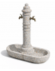 FONTANA DOPPIA IN CALCESTRUZZO CEMENTO COLORE GRIGIO TRAVERTINO PER ESTERNO - cm 105x45x121h - Conforme ai CAM