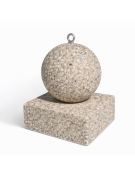 DISSUASORE VERTICALE BASSO SFERICO IN CEMENTO CON BASE - COLORE GRIGIO SABBIATO - CM 40x40x50h