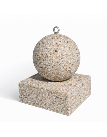 DISSUASORE VERTICALE BASSO SFERICO IN CEMENTO CON BASE - COLORE GRIGIO SABBIATO - CM 40x40x50h