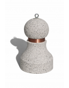 Dissuasore traffico stradale in cemento - Colore grigio pietra - con fascia in alluminio - cm Ø50x75h - Conforme ai CAM