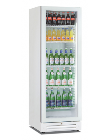 Frigo vetrina bibite statica con agitatore e porta vetro - colore bianco - temp. 0°/+10°C - Classe D - cm 60x64,9x180,1h