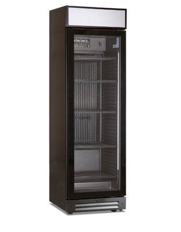 Frigo vetrina bibite statica con agitatore e opalina - colore nero - temperatura  +0°/+10°C - Classe D - cm 60x64,8x200,5h