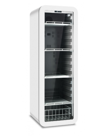 Frigo vetrina bibite ventilata con angoli arrotondati - colore bianco - temperatura 0°/+20°C - Classe C - cm 54x57,2x160h