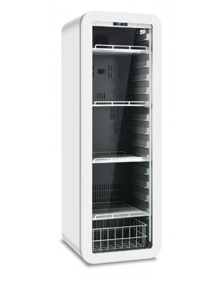 Frigo vetrina bibite ventilata con angoli arrotondati - colore bianco - temperatura 0°/+20°C - Classe C - cm 54x57,2x160h
