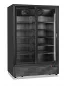 Frigo bibite doppia porta scorrevole ventilato - colore nero - temperatura +0°/+10°C - Classe C - cm 133x75x197,6h