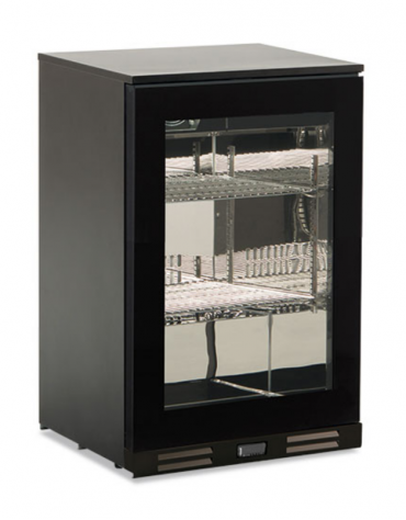 Frigo sottobanco sub zero 1 porta a vetro - esterno in lamiera colore nero - statico con agitatore -2°/+10°C - cm 60x51,5x83,5h