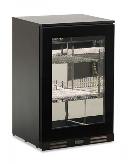 Frigo sottobanco sub zero 1 porta a vetro - esterno in lamiera colore nero - statico con agitatore -2°/+10°C - cm 60x51,5x83,5h