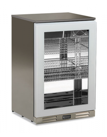 Frigo sotto banco sub-zero 2 porte a vetro - esterno in acciaio inox - statico con agitatore -2°/+10°C - cm 60x51,5x83,5h