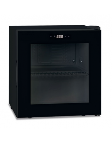 Frigo bibite sopra banco 1 porta vetro senza cornice - colore nero - statico con agitatore +2°/+10°C - cm 47,5x43,5x52h