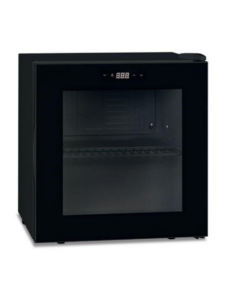Frigo bibite sopra banco 1 porta vetro senza cornice - colore nero - statico con agitatore +2°/+10°C - cm 47,5x43,5x52h