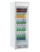 Frigo vetrina bibite con opalina pubblicitaria - colore bianco - statica con agitatore 0°/+10°C - Classe E - cm 60x65,5x195h
