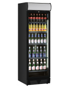 Frigo vetrina bibite con opalina pubblicitaria - colore nero - statica con agitatore 0°/+10°C - Classe E - cm 60x65,5x195h