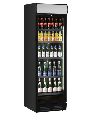 Frigo vetrina bibite con opalina pubblicitaria - colore nero - statica con agitatore 0°/+10°C - Classe E - cm 60x65,5x195h