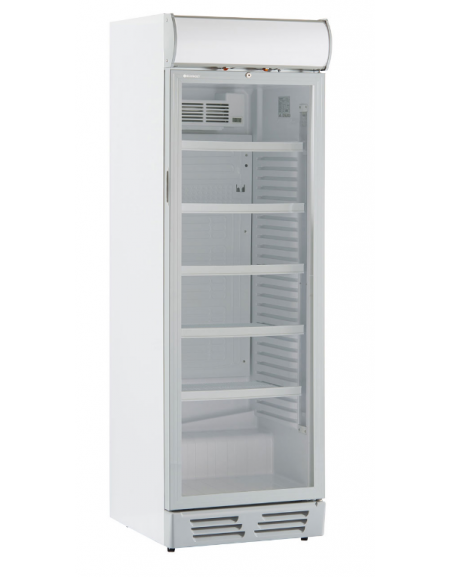 Frigo vetrina bibite statica con agitatore 0°C/+10°C - con opalina pubblicitaria - Classe D - cm 65x60x195h
