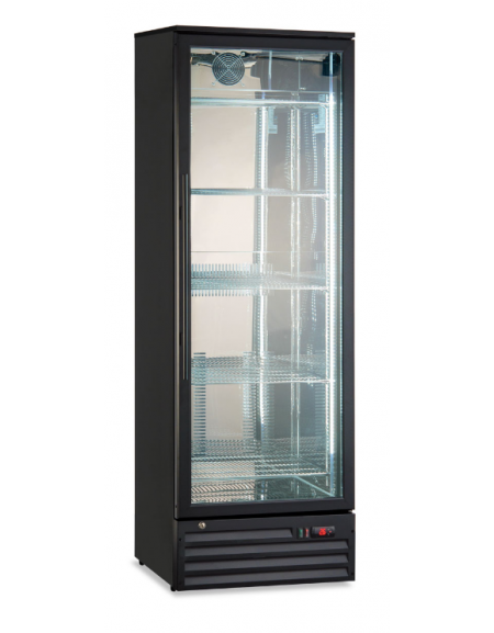 Vetrina frigo per vini ventilata, temperatura 0°C/+10°C - interno in AISI 304 specchiato -140 bottiglie - cm 60x53x182h