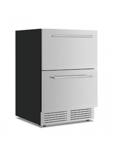 Frigo basso per vini ventilato con 2 cassetti in acciaio inox - 45 bottiglie - temperatura 0 °C / +15 °C - cm 59,5x62,8x82h