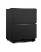 Frigo basso per vini ventilato con 2 cassetti in acciaio laminato nero - 45 bottiglie - temp. 0 °C / +15 °C - cm 59,5x58,4x82h