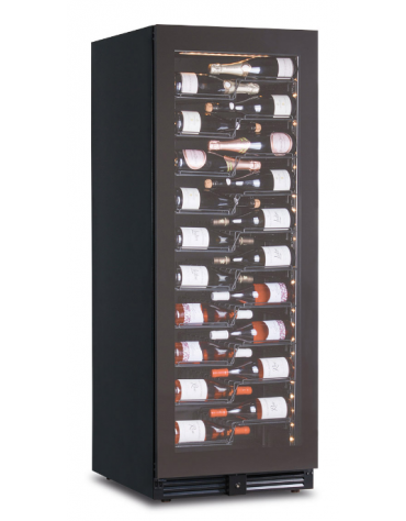Vetrina per vini ventilata - 1 porta in vetro senza cornice - N°116 Bottiglie vino- temperatura +2°C+20°C - cm 59,5x70x160,4h
