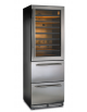 Frigo vini 1 porta cornice acciaio e 2 cassetti -ventilato +2°/+20°C vano superiore, 0°/+15°C vano inferiore - mm 595x685x1795h