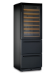 Frigo vini 1 porta vetro e 2 cassetti -ventilato +2°/+20°C vano superiore, 0°/+15°C vano inferiore - mm 595x685x1795h