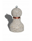 Dissuasore traffico stradale in cemento - Colore grigio sabbiato - con fascia in alluminio - cm Ø50x75h