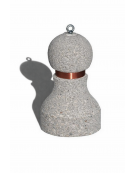 Dissuasore traffico stradale in cemento - Colore bianco sabbiato - con fascia in alluminio - cm Ø50x75h