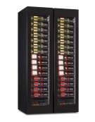 Vetrina vini ventilata doppia porta, 2 zone di temperatura da +2°C+20°C cad. - N° 224 bottiglie - cm 92x70x180,4h