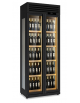 Vetrina frigo vini ventilato due porte in acciaio verniciato nero - temperatura +3°/+20 °C - N°175 bottiglie - cm 90x58,2x230,5h