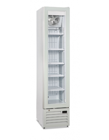Vetrina verticale stretta slim negativa congelatore ventilata  -17° -22°C - colore bianco - Capacità Lt 165 - cm 42x60x188h