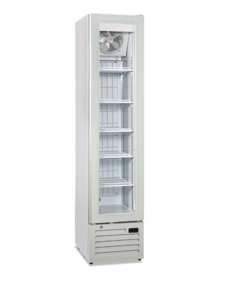 Vetrina verticale stretta slim negativa congelatore ventilata  -17° -22°C - colore bianco - Capacità Lt 165 - cm 42x60x188h
