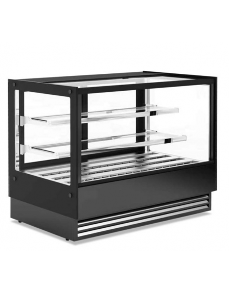 Vetrina calda soprabanco ventilata in acciaio AISI 304 - 2 ripiani - temperatura +30°C/+80°C - cm 66x53x73h